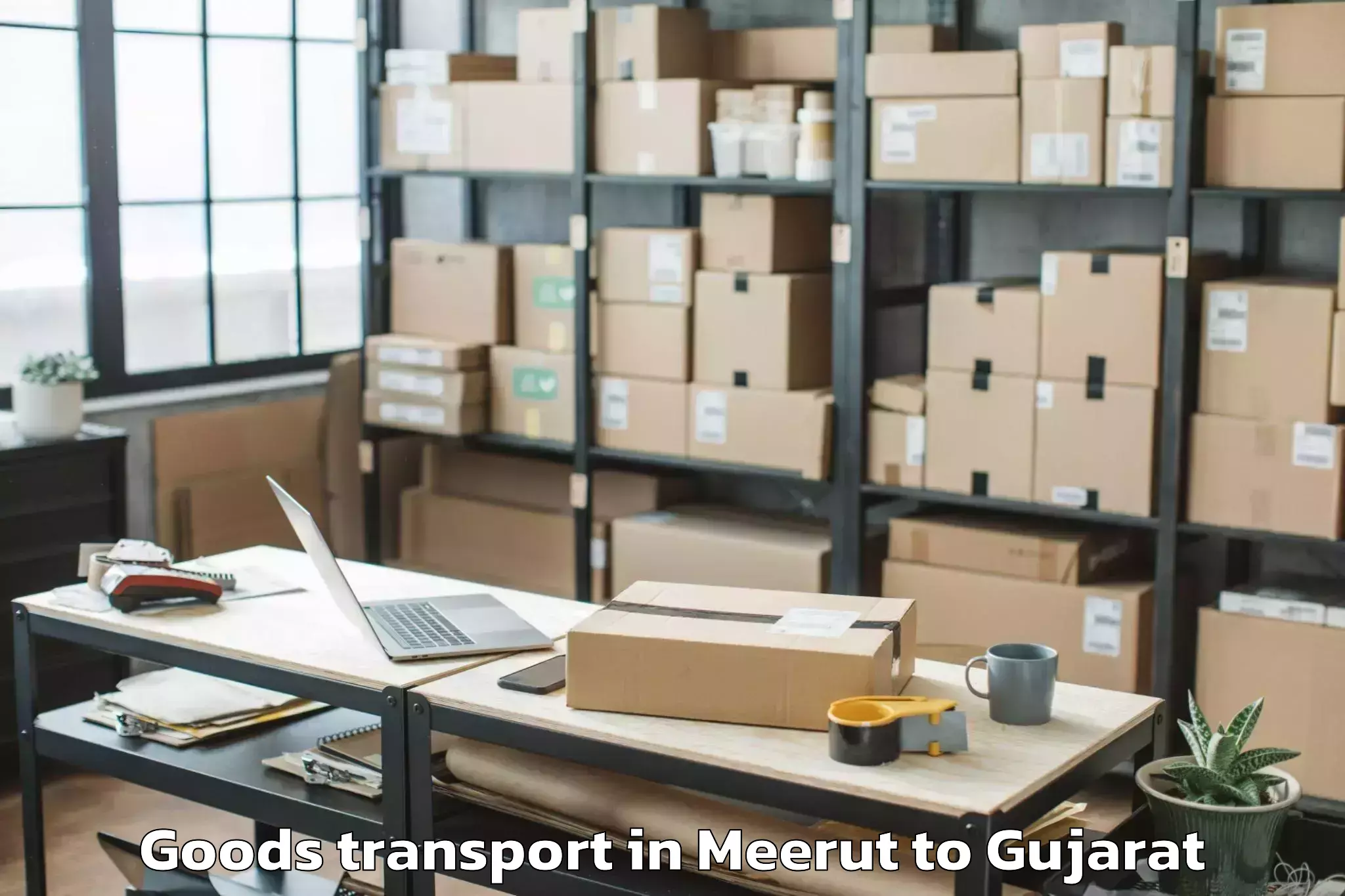 Hassle-Free Meerut to Gussar Goods Transport